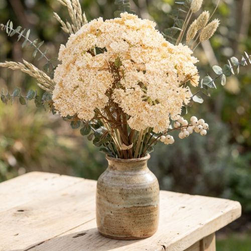 Fleurs artificielles Achillea crème 30 cm - Lot de 6 | Floristik24.fr
