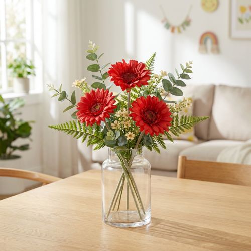 Gerbera artificielle rouge 45 cm | Floristik24.fr