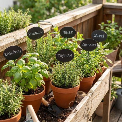 Ensembles de 12 Étiquettes de Jardin Ovales en Bois Noir 17,5 cm | Floristik24.fr