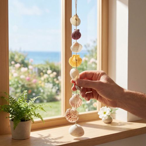 Guirlande décorative en coquillages naturels 70 cm | Floristik24.fr