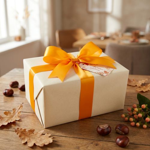 Ruban cadeau, ruban décoratif, ruban de soie orange, 40 mm x 50 m | Floristik24.fr