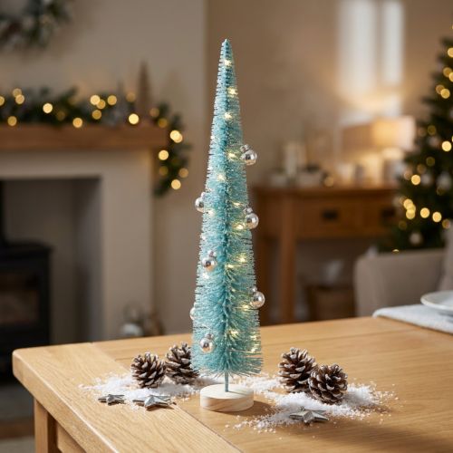 Article Sapin de Noël miniature artificiel 40 cm avec pied en bois