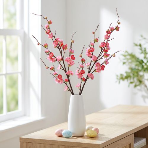 Branche artificielle de fleurs de cerisier rose foncé 96 cm, lot de 2 | Floristik24.fr