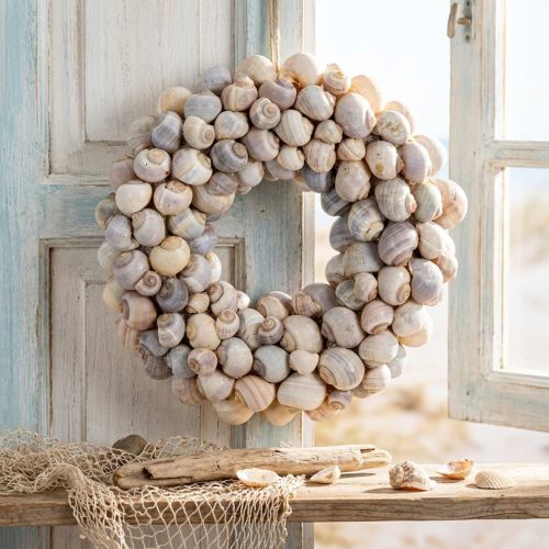 Article Couronne décorative en coquillages naturels Ø35 cm
