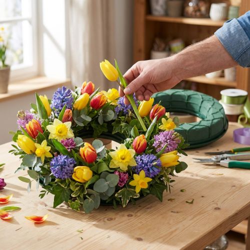 OASIS® IDEAL Anneau de Mousse Florale avec Grille et Attache Ø27,5cm Vert (Lot de 3) | Floristik24.fr