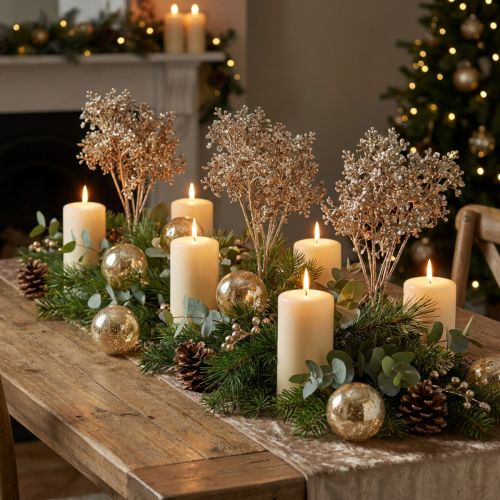 Gypsophile artificielle argentée avec paillettes L38cm – Lot de 3 | Floristik24.fr