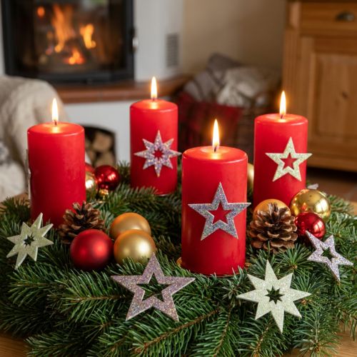 Étoiles en Mousse Autocollantes Jaune et Marron pour Loisirs Créatifs – Lot de 36 | Floristik24.fr