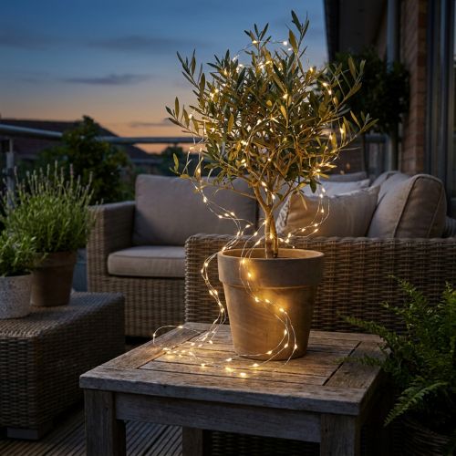 Guirlande lumineuse LED fil guirlande lumineuse minuterie extérieur 180cm | Floristik24.fr