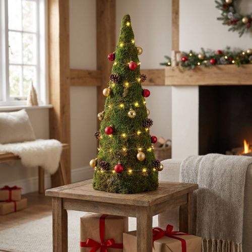 Sapin décoratif en mousse naturelle verte Ø25 cm H70 cm | Floristik24.fr