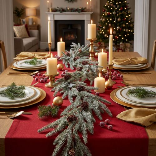Guirlande de Sapin Artificielle avec Pommes de Pin et Effet Givré 180 cm | Floristik24.fr