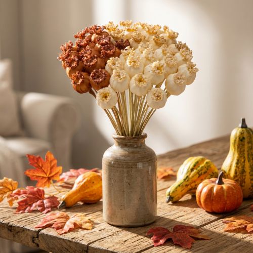 Article Bouquet de capsules de pavot artificielles tricolores 40 cm 45 pièces