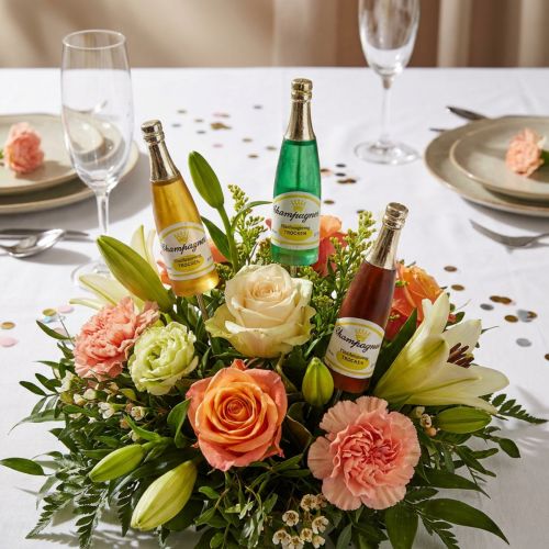 Série de Mini-Bouteilles Champenoises Décoratives sur Piques, 28,5 cm, Assortiment Couleurs | Floristik24.fr