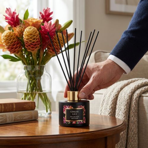 Diffuseur de parfum d’intérieur avec bâtonnets Ginger Lily 75 ml | Floristik24.fr