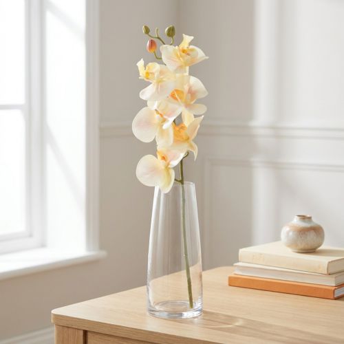 Orchidée artificielle Phalaenopsis crème et orange 78 cm | Floristik24.fr