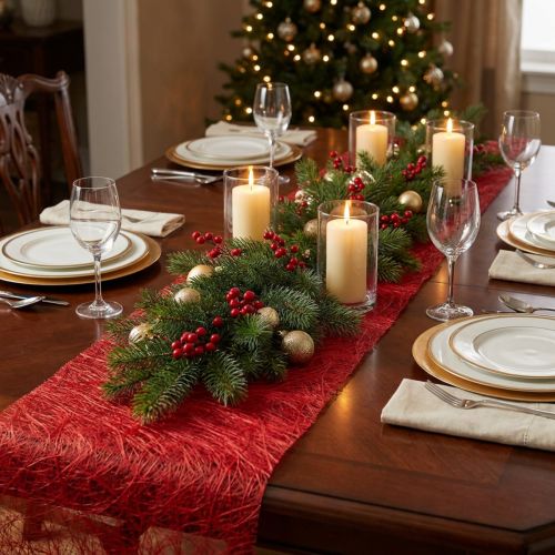 Article Chemin de table décoratif non tissé Sizoweb rouge 30 cm 25 m