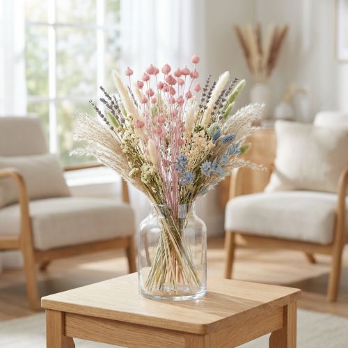 Eryngium séché rose clair 58 cm 100 g | Floristik24.fr