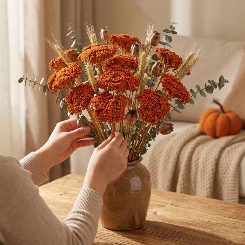 Achillea séchée orange 45–60 cm 1 kg | Floristik24.fr