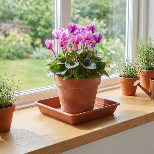 Sous-pot carré en plastique terracotta 20 x 20 cm | Floristik24.fr