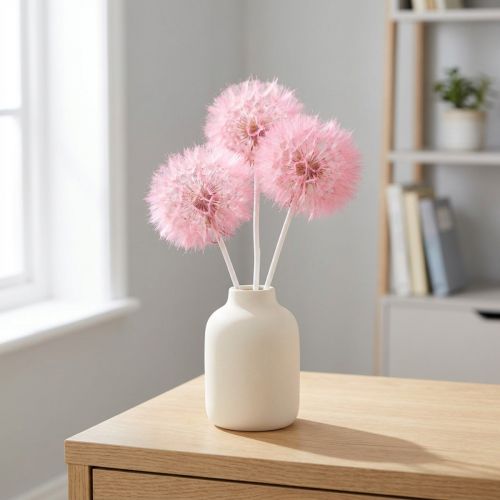 Fleurs séchées Pusteblume roses 12 cm – Lot de 4 | Floristik24.fr