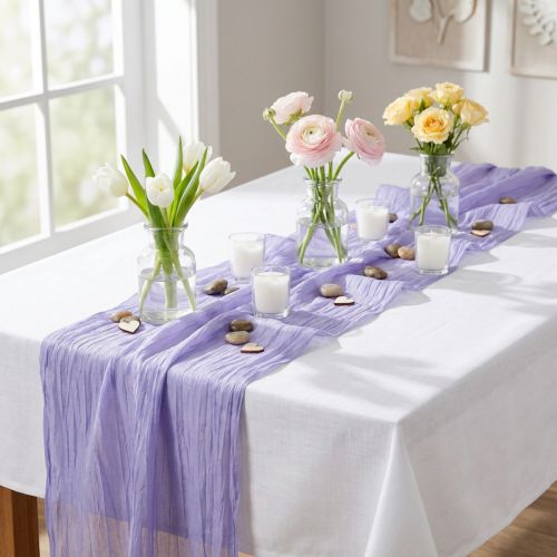 Ruban décoratif effet froissé lilas 100 mm x 15 m | Floristik24.fr