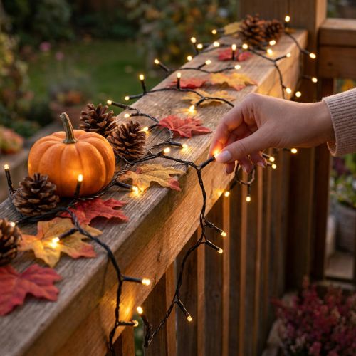 Guirlande lumineuse LED 80 ampoules pour intérieur et extérieur, blanc chaud, 6m | Floristik24.fr