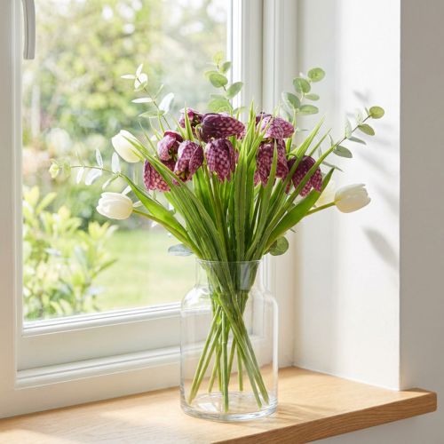 Article Lot de 6 fleurs artificielles Fritillaria violettes 29 cm