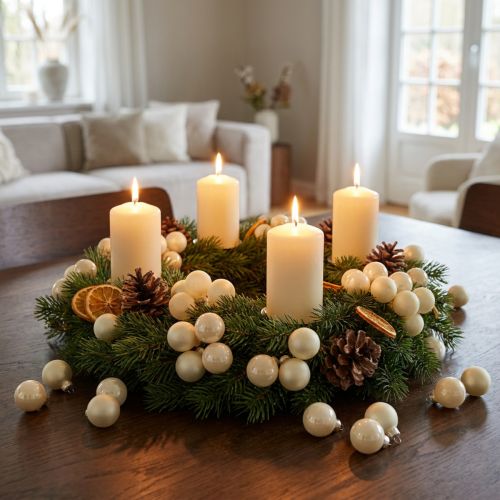 Mini Boules de Noël en Verre Crème Mat et Brillant Ø25mm - Lot de 140 | Floristik24.fr