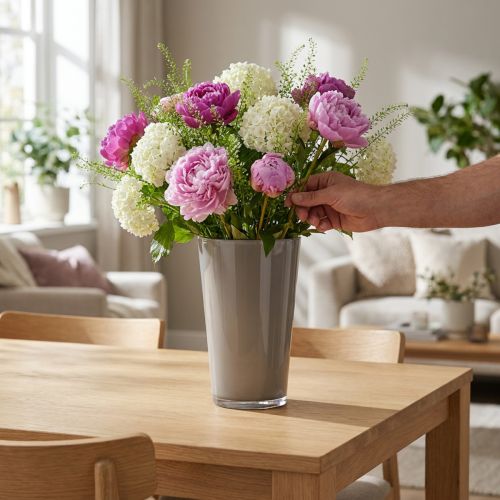 Article Vase conique en plastique Platingrau Ø20cm H35cm