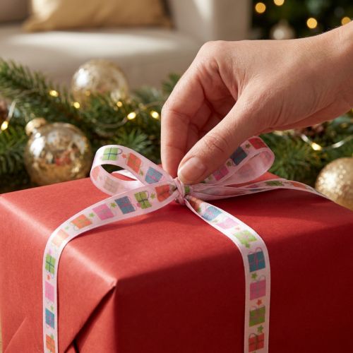Ruban cadeau avec ruban pour colis Noël 15 mm 18 m | Floristik24.fr