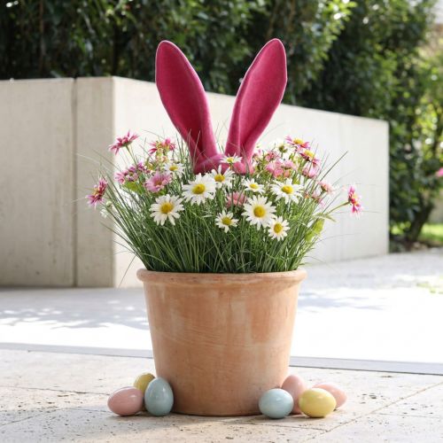 Décoration Oreilles de Lapin Roses pour Pâques - H 56 cm | Floristik24.fr
