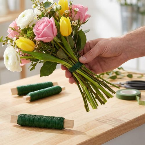 Article Fil vert laqué 0,65 mm pour décoration et créations florales – 2,5 kg