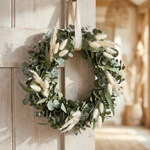 Couronne Décorative en Eucalyptus Stabilisé Ø35cm | Floristik24.fr