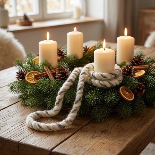 Article Kordel décorative en laine de mouton et jute blanc et gris 10m