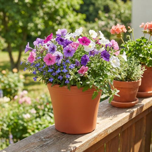 Pot décoratif en plastique terracotta Ø17cm H14cm | Floristik24.fr