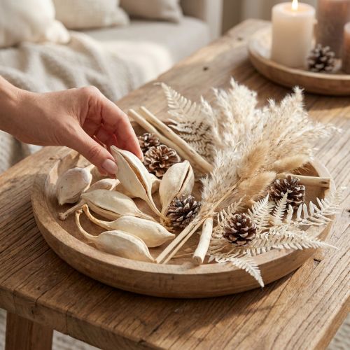 Article Décorations naturelles en bois Brachychiton blanchies 500g