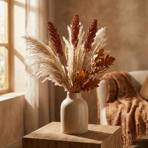 Article Sorgho séché orange 70 cm – Lot de 3 tiges