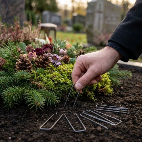 Épingles en U métalliques argentées 30 mm – 2,5 kg | Floristik24.fr