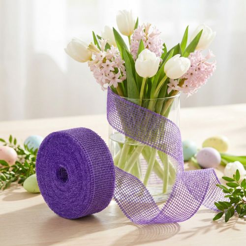 Ruban en jute violet 5 cm x 40 m | Floristik24.fr