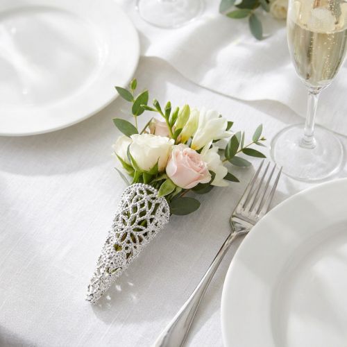 Attache décorative magnétique argentée 4,5 cm | Floristik24.fr