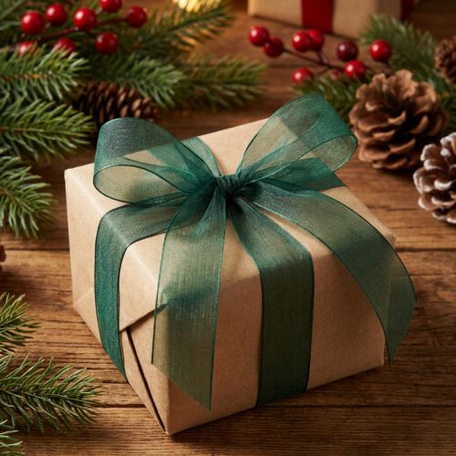 Article Ruban Organza Vert Sapin 25 mm x 50 m