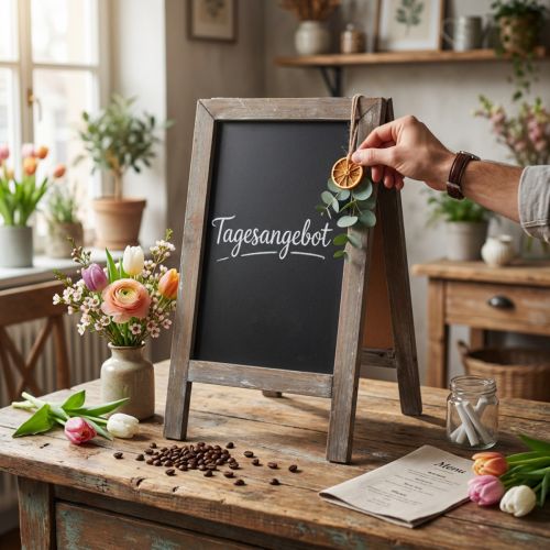 Tableau vintage double en bois 18x32cm | Floristik24.fr