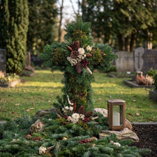 Article Croix en mousse florale biodégradable 53 cm verte – Lot de 2