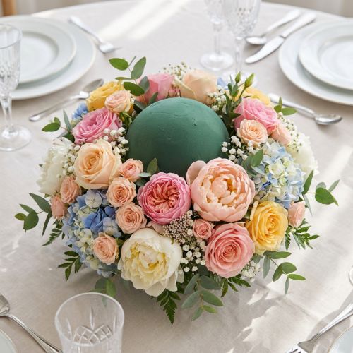 Boule en mousse florale humide verte Ø20cm | Floristik24.fr