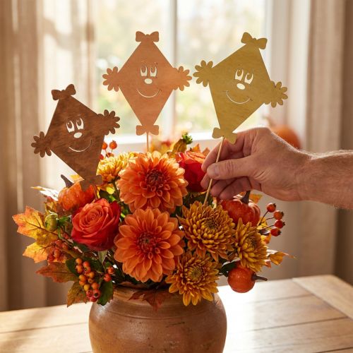 Drapeaux en bois pour l’automne, piques de décoration, 32,5 cm, lot de 12 | Floristik24.fr
