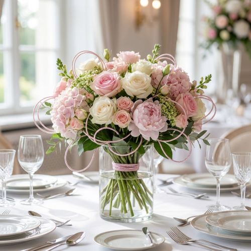 Fil à mèche rose glamour/argenté avec fil métallique 33 m | Floristik24.fr