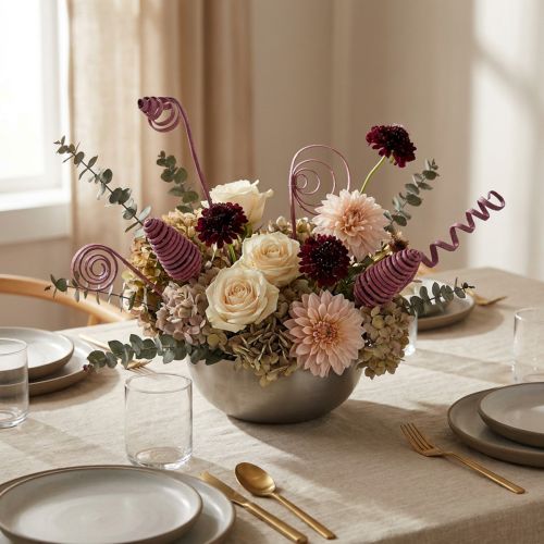 Article Curling Décoratif Naturel Teinté Berry 30 cm – Lot de 75