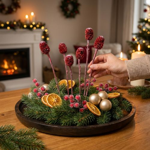 Article Branche Décorative Sabulosum Séchée Rouge 30-50 cm - Lot de 25