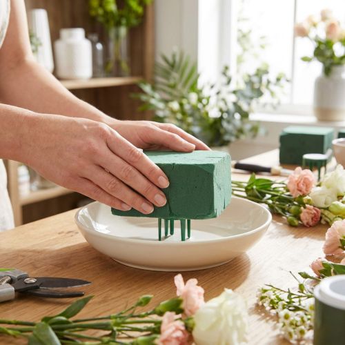 Supports adhésifs pour mousse florale vert 3 cm – Lot de 50 | Floristik24.fr