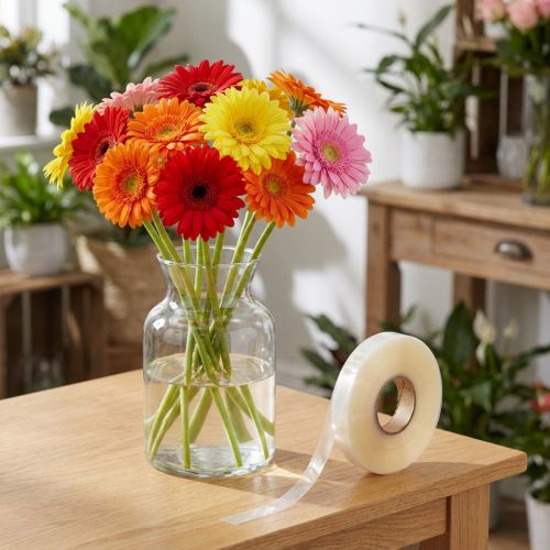 Article Tube de Support Transparent pour Gérberas, 17 mm, Rouleau de 200 m