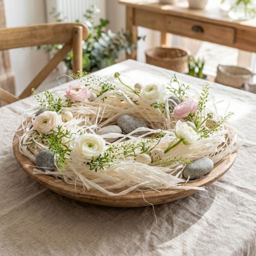 Ruban en fibres naturelles blanchi pour décoration, 180 g | Floristik24.fr